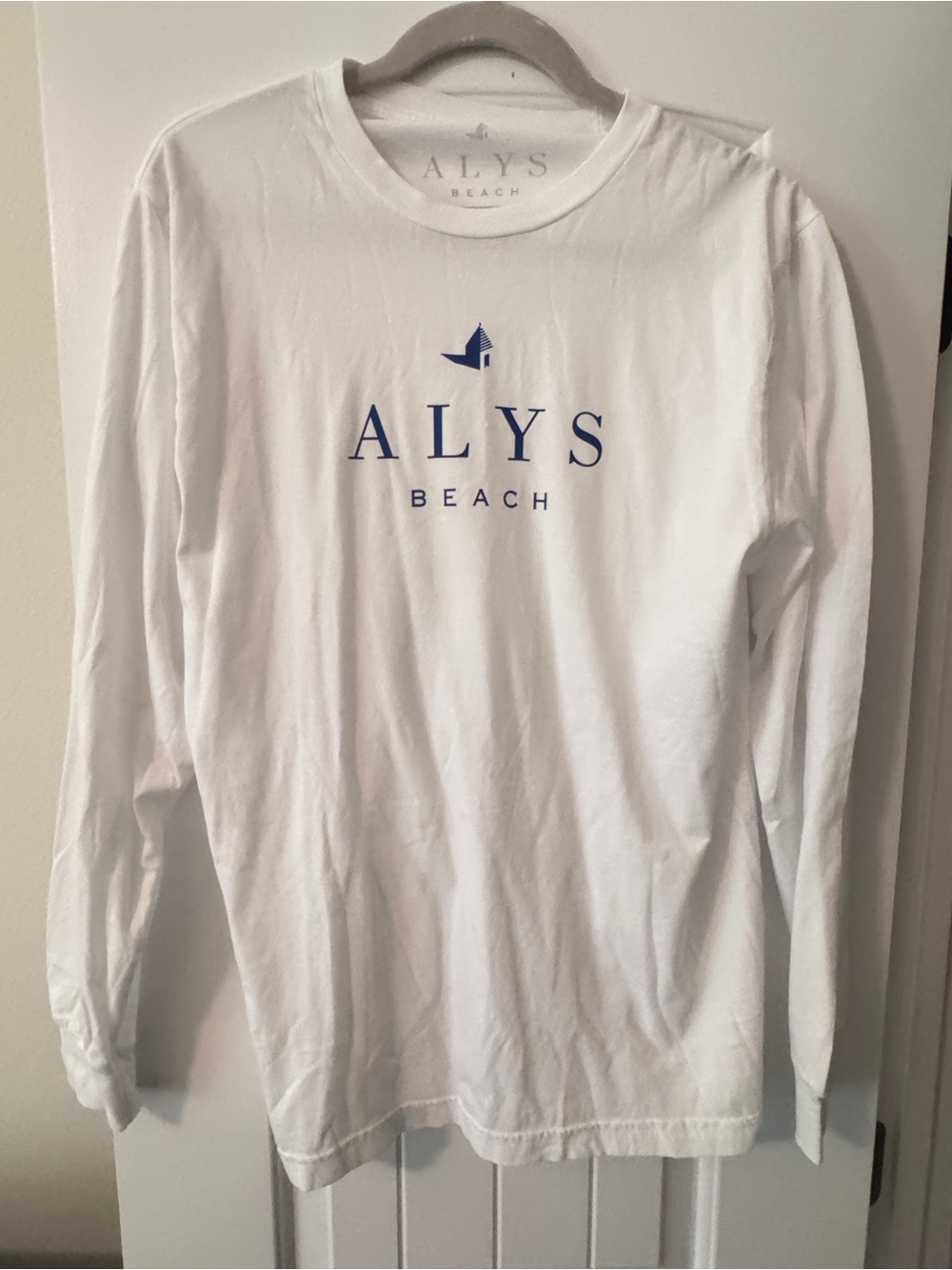 Alys Brach Women's Long Sleeve Logo Tee — White/Blue